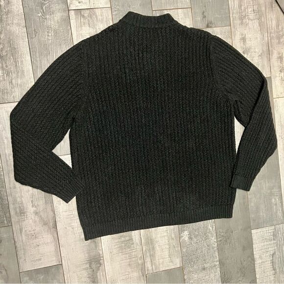 Vtg 80s 90s Eddie Bauer Grandpa Gray 1/4 Button 100% Cotton Oversize Sweater XLT - Picture 10 of 10